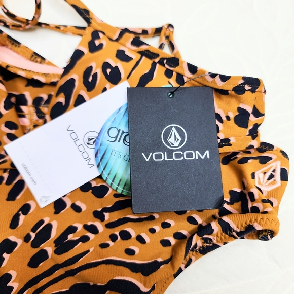Volcom Girls bikini. "Running Wild", Animal print 2 piece, Size 7 - Picture 8 of 9
